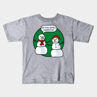 Snowman Smells Carrots Kids T-Shirt